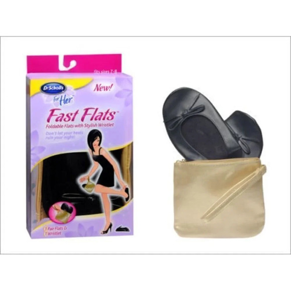 Dr. Scholl’s Black Foldable Ballet‎ Flats, Size 9-10,Large - Picture 5 of 6